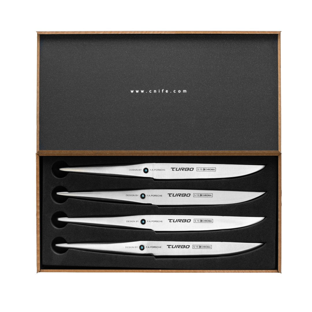 CHROMA Steakmesser Set, 4 - Teilig - Design by F.A. Porsche - BERUFSMESSER.de