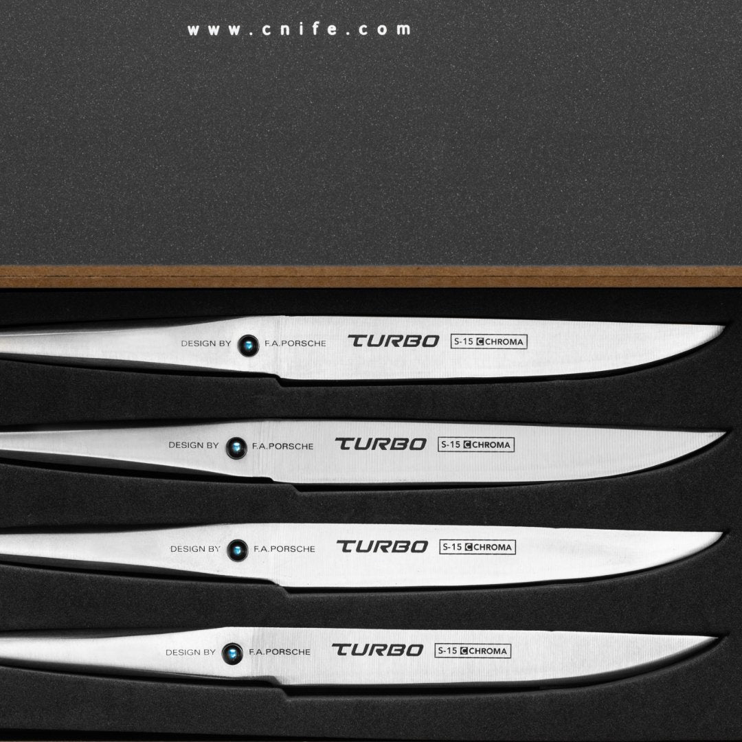 CHROMA Steakmesser Set, 4 - Teilig - Design by F.A. Porsche - BERUFSMESSER.de