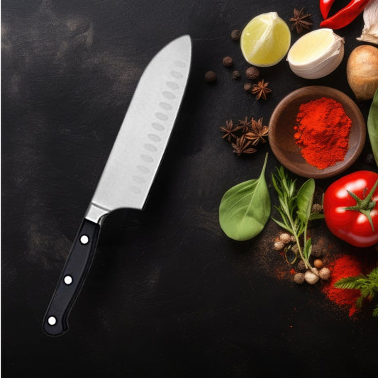 KochKraft Santoku mit Kullenschliff, 18 cm in Geschenkbox - BERUFSMESSER.de