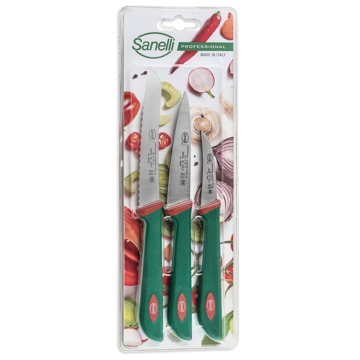 Sanelli Premana Professional 3er Set Gemüse - , Tomaten - , Gemüsemesser - BERUFSMESSER.de